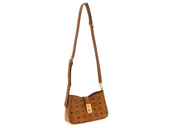 MCM Borsa a tracolla in polietilene marrone - vista 3