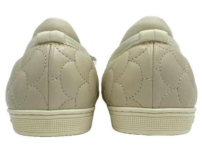 Salvatore Ferragamo Bara Bow gesteppte Leder-Flats Ivory - Ansicht 19