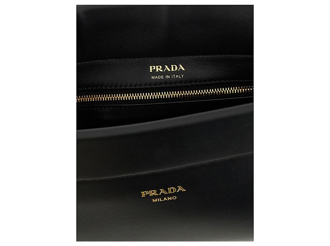 Prada Borsa a tracolla in vitello nero - vista 4