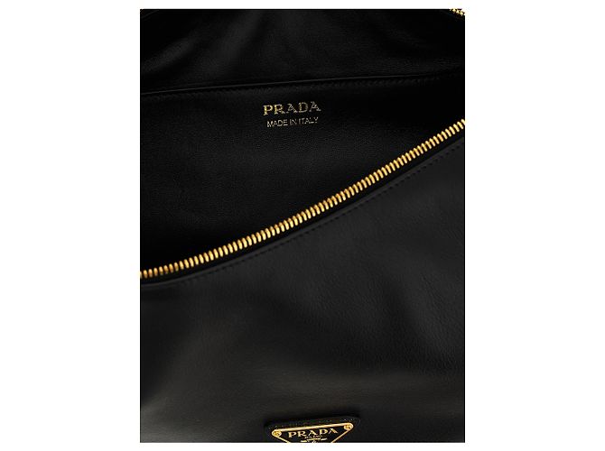 Prada Borsa a tracolla in vitello nero - vista 4