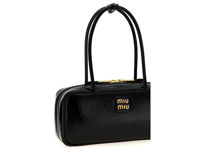 Miu Miu Borsa a mano in pelle di agnello nera - vista 3