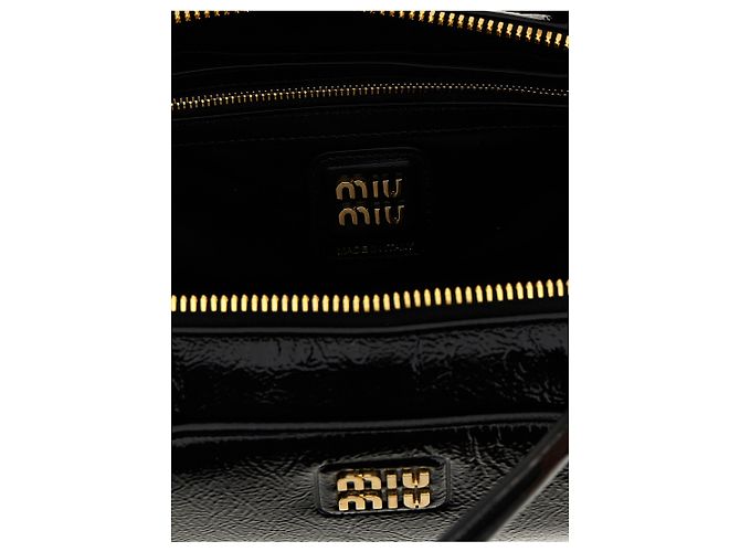Miu Miu Borsa a mano in pelle di agnello nera - vista 4