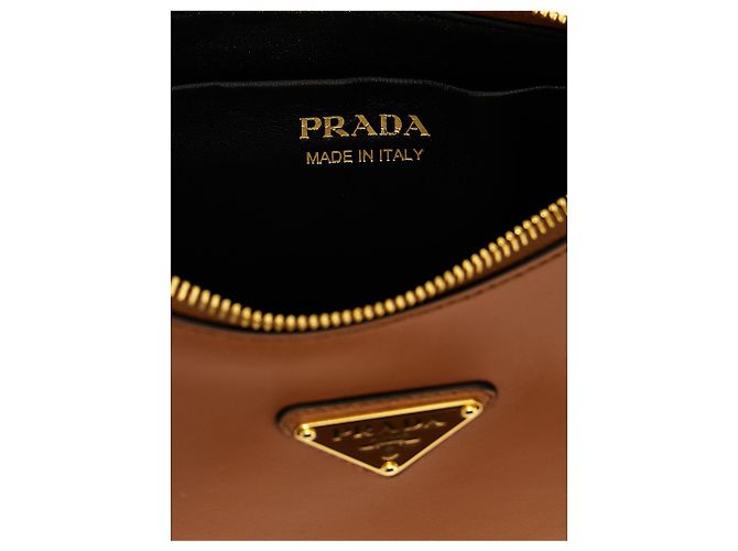 Prada Borsa a tracolla in vitello marrone - vista 4