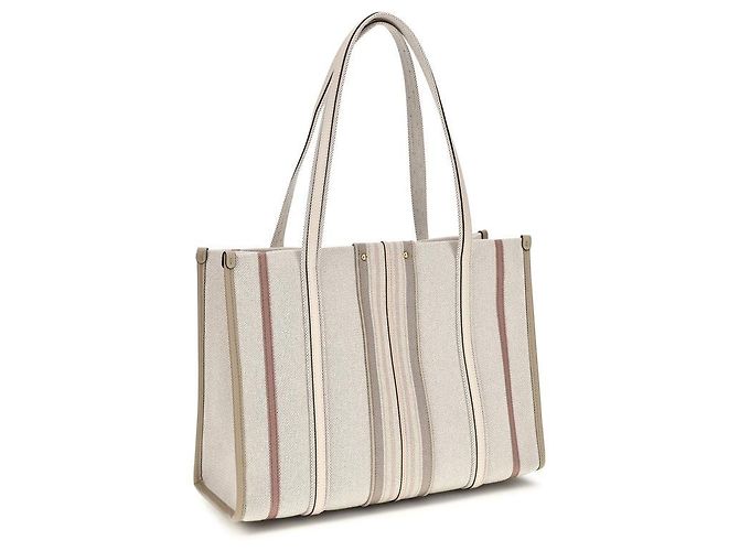 Chloé Borsa a tracolla in cotone beige - vista 3
