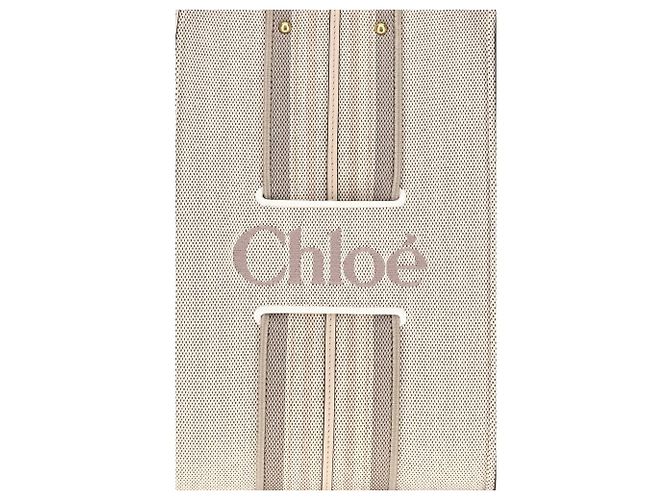 Chloé Borsa a tracolla in cotone beige - vista 4