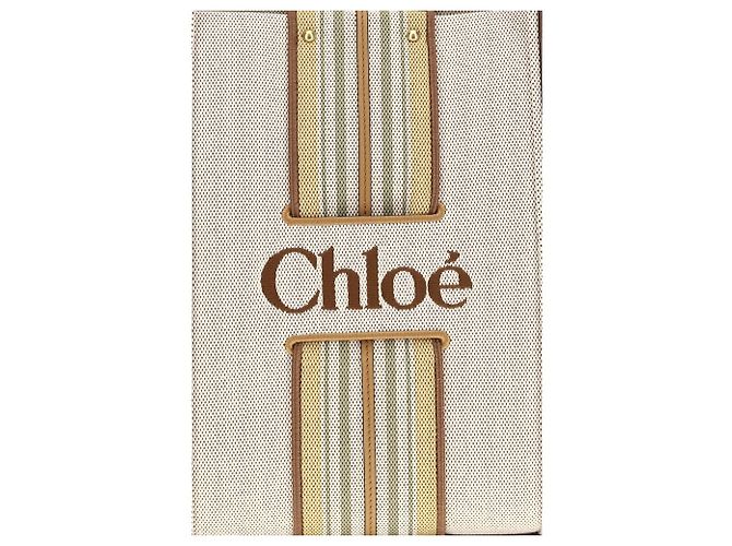 Chloé Bolso de hombro de algodón beige - vista 4