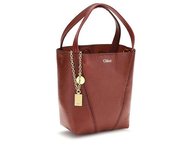 Chloé Bolso de hombro Bos Taurus en piel de becerro roja - vista 2
