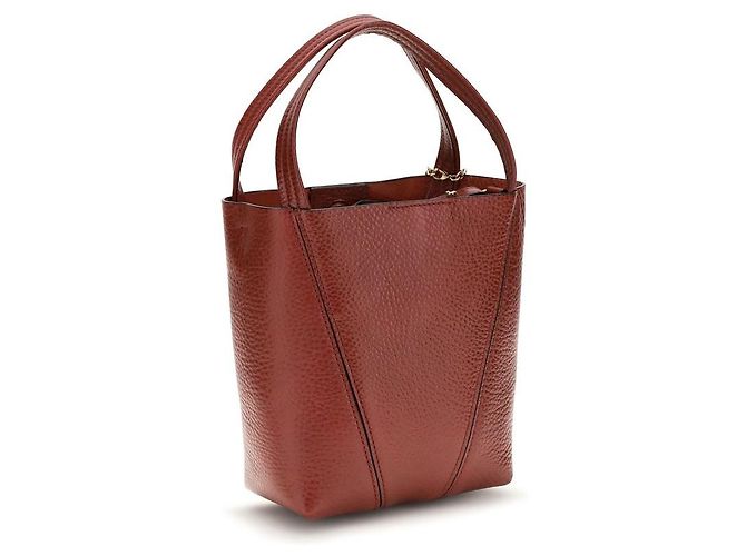 Chloé Bolso de hombro Bos Taurus en piel de becerro roja - vista 3