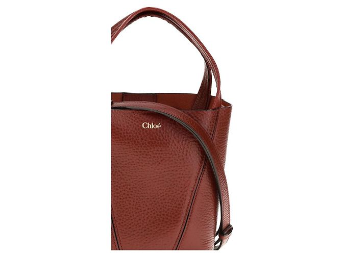 Chloé Bolso de hombro Bos Taurus en piel de becerro roja - vista 4