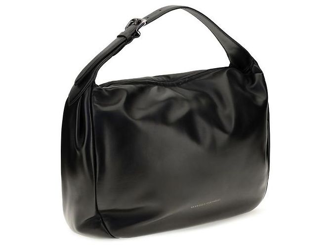 Brunello Cucinelli Borsa a tracolla Bos Taurus in pelle di vitello nera - vista 2