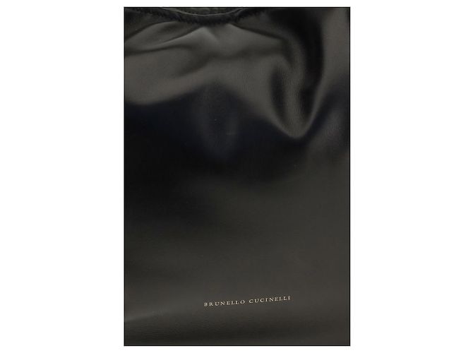 Brunello Cucinelli Borsa a tracolla Bos Taurus in pelle di vitello nera - vista 4