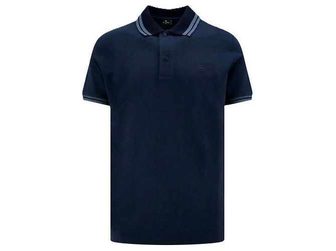 Etro Kurzarm-Poloshirt mit Streifen und gesticktem Pony-Logo - Ansicht 2