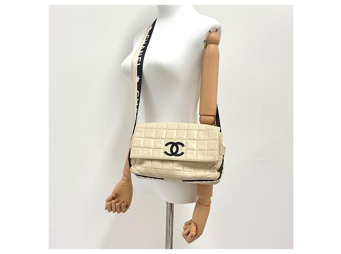 Chanel Borsa a tracolla sport in pelle Chocolate Bar - vista 2