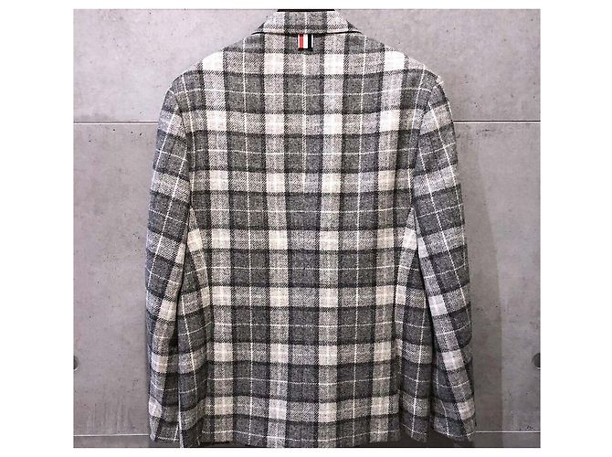 Thom Browne Chaqueta blazer cruzada de lana a cuadros - vista 2