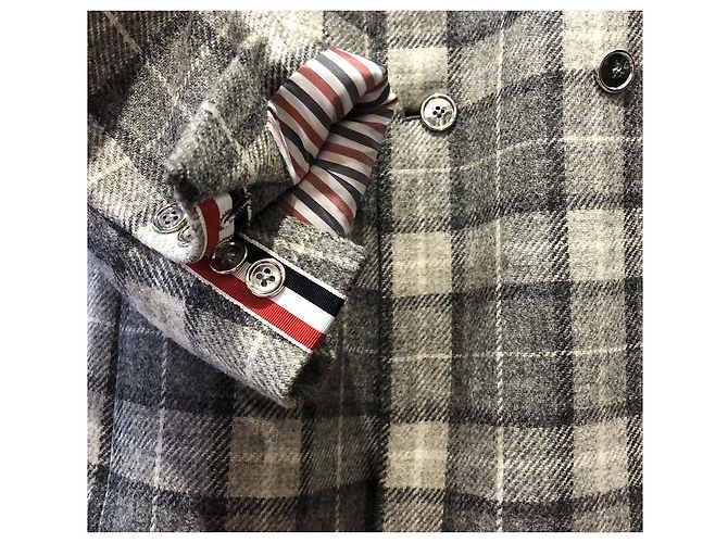 Thom Browne Chaqueta blazer cruzada de lana a cuadros - vista 3