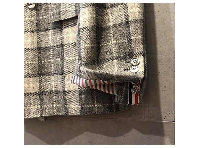 Thom Browne Chaqueta blazer cruzada de lana a cuadros - vista 4