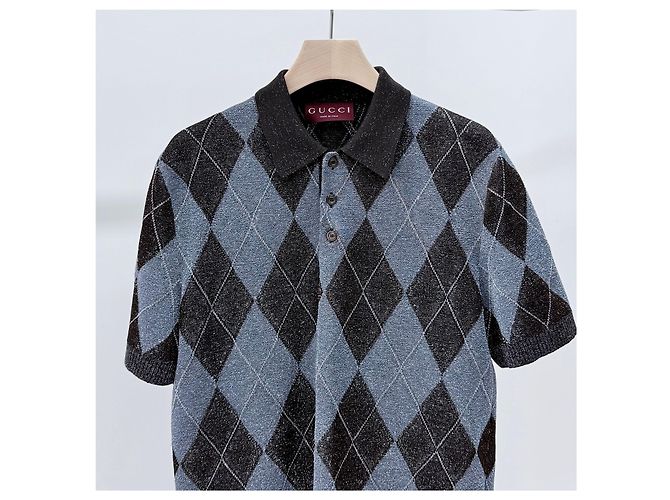 Gucci Kurzarm-Poloshirt aus bestickter Wolle - Ansicht 2
