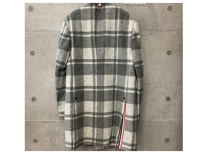 Thom Browne Einreihiger Wollmantel Grau - Ansicht 2