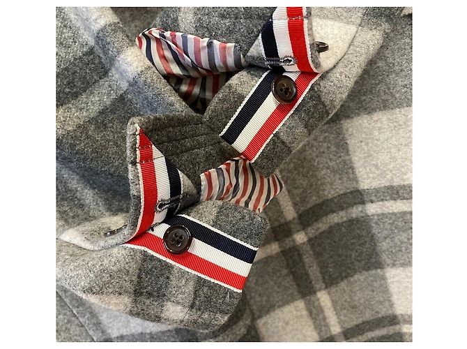 Thom Browne Einreihiger Wollmantel Grau - Ansicht 3