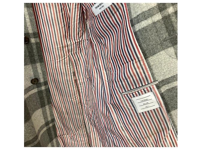 Thom Browne Einreihiger Wollmantel Grau - Ansicht 4