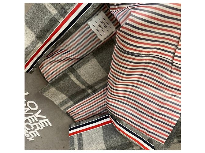 Thom Browne Einreihiger Wollmantel Grau - Ansicht 5