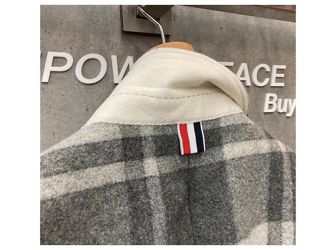 Thom Browne Einreihiger Wollmantel Grau - Ansicht 7