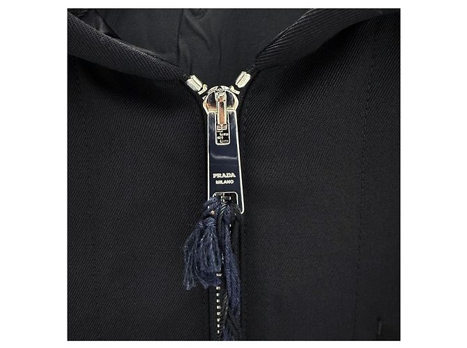Prada Blouson Bomber à Capuche en Laine - vue 4