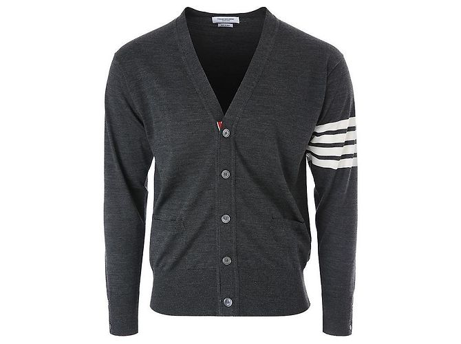 Thom Browne Klassischer Wollcardigan mit Diagonalstreifen - Ansicht 2