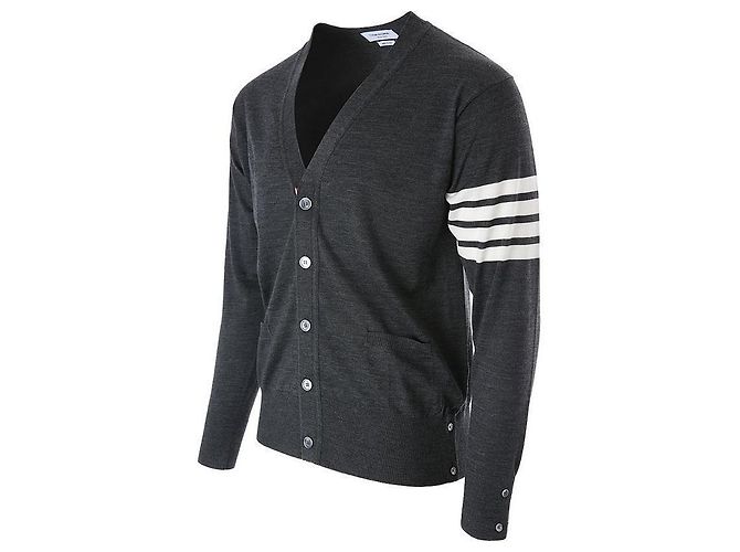 Thom Browne Klassischer Wollcardigan mit Diagonalstreifen - Ansicht 3
