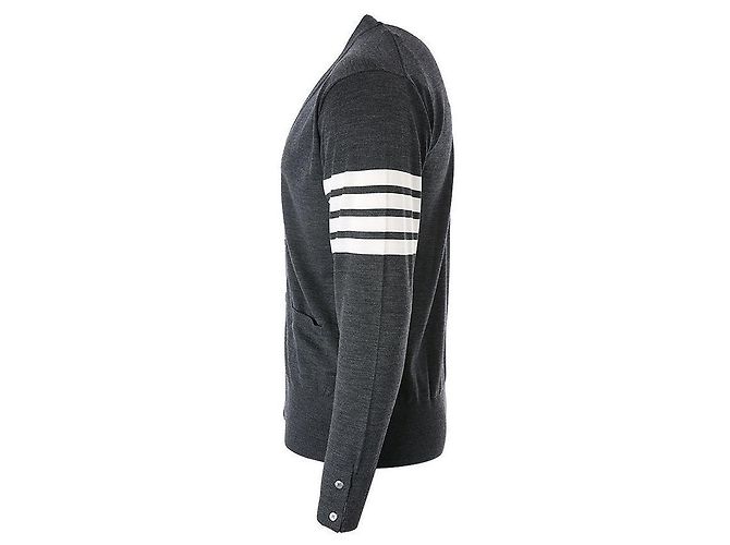 Thom Browne Klassischer Wollcardigan mit Diagonalstreifen - Ansicht 4