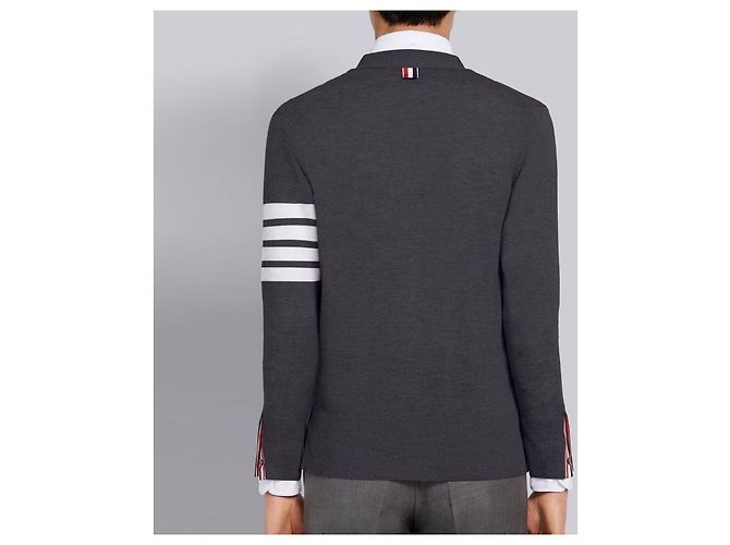Thom Browne Klassischer Wollcardigan mit Diagonalstreifen - Ansicht 8