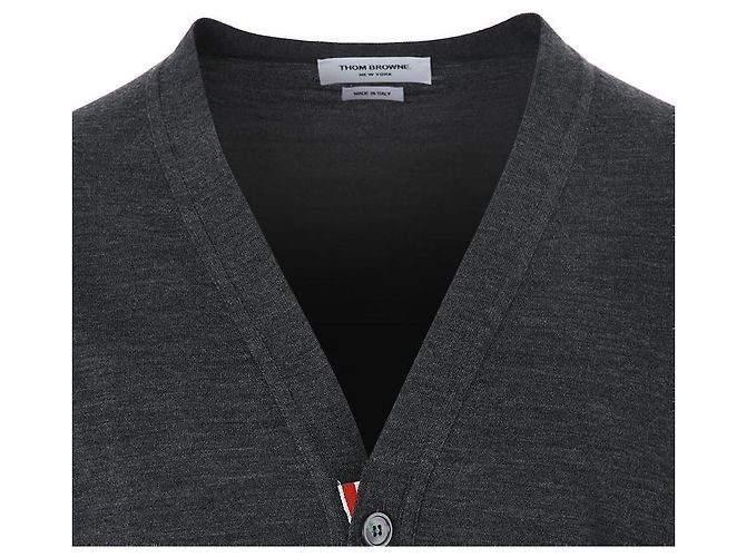 Thom Browne Klassischer Wollcardigan mit Diagonalstreifen - Ansicht 9