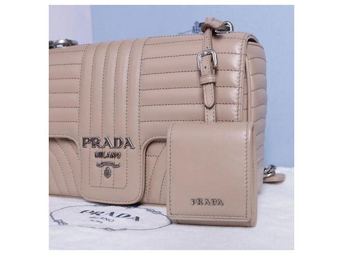 Prada Borsa a tracolla Diagram in pelle rosa - vista 2