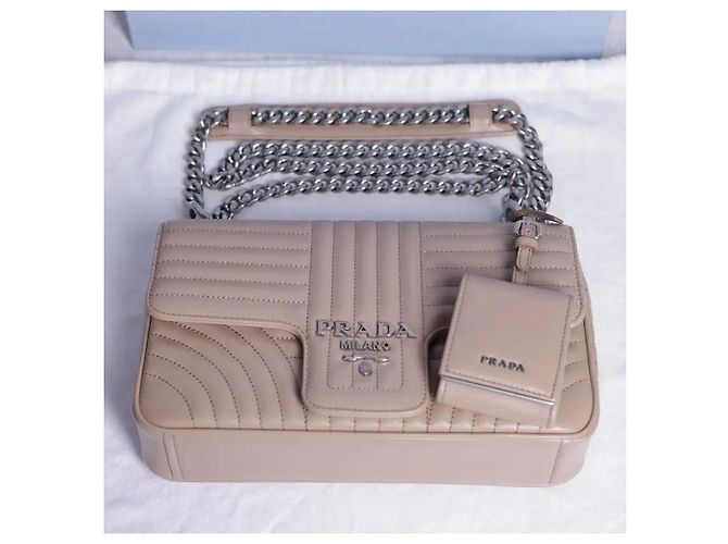 Prada Borsa a tracolla Diagram in pelle rosa - vista 4