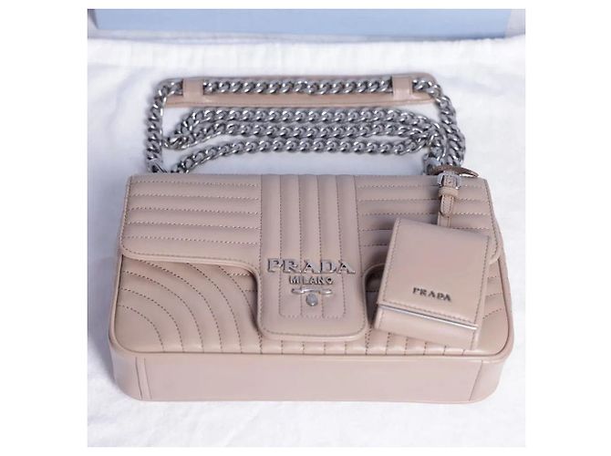 Prada Borsa a tracolla Diagram in pelle rosa - vista 5