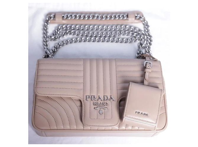 Prada Borsa a tracolla Diagram in pelle rosa - vista 6