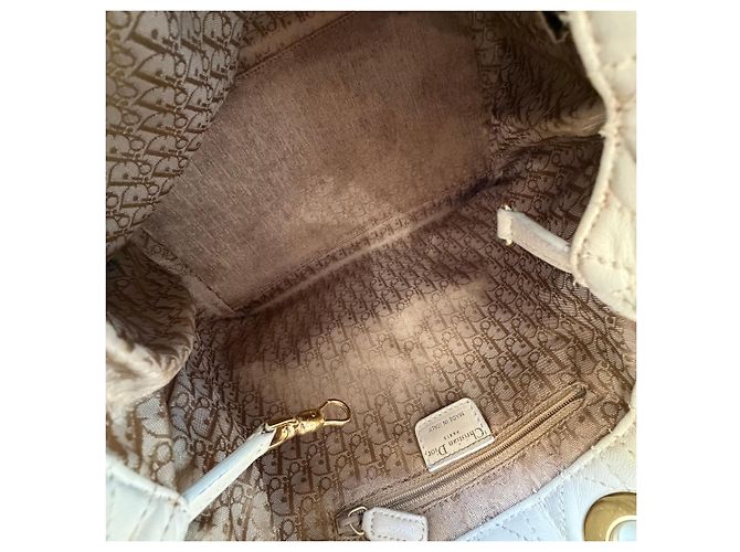 Dior Cannage Leather Tote Bag Ivory Gold Medium - view 18
