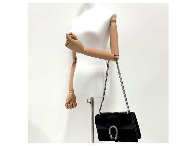 Gucci Borsa a tracolla Dionysus GG Supreme con catena Nero - vista 2
