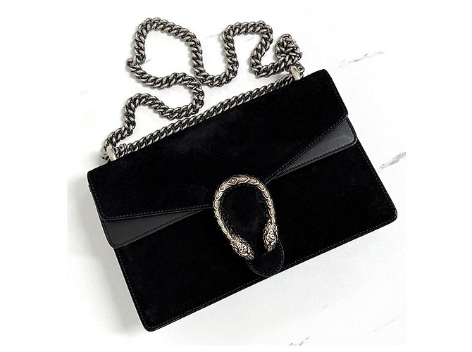 Gucci Borsa a tracolla Dionysus GG Supreme con catena Nero - vista 3