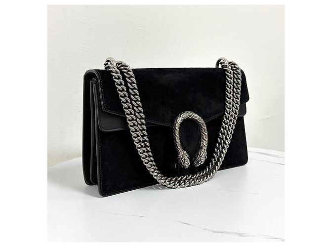 Gucci Borsa a tracolla Dionysus GG Supreme con catena Nero - vista 4