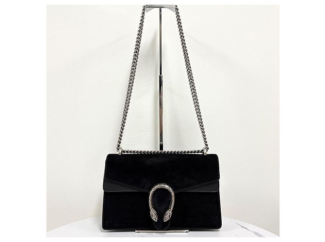 Gucci Borsa a tracolla Dionysus GG Supreme con catena Nero - vista 6