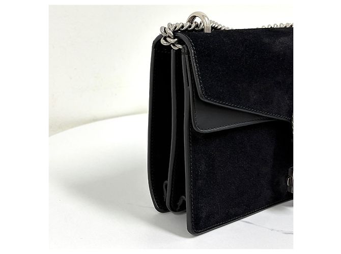Gucci Borsa a tracolla Dionysus GG Supreme con catena Nero - vista 9