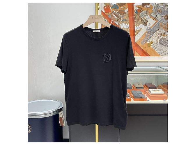Moncler Crewneck T-Shirt mit besticktem Logo Schwarz - Ansicht 2