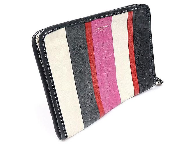 Balenciaga Clutch Bazaar a righe multicolore - vista 2