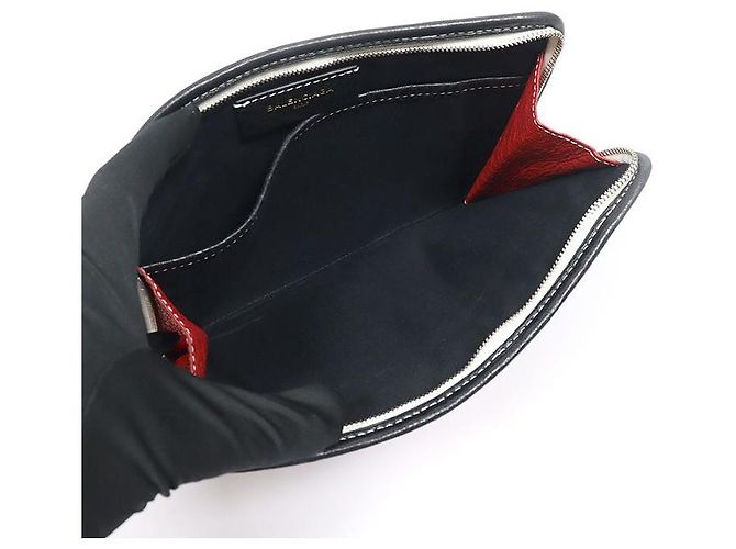 Balenciaga Clutch Bazaar a righe multicolore - vista 5