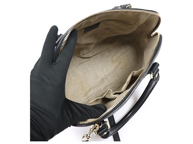 Gucci Black Microsima Leather Dome Medium - vista 4