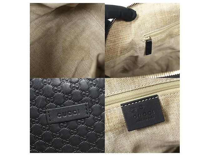 Gucci Black Microsima Leather Dome Medium - vista 7