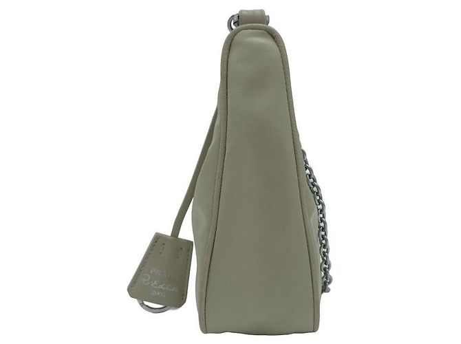 Prada Borsa a tracolla Hobo Re-Edition Re-Nylon Saffiano Multi Beige - vista 3