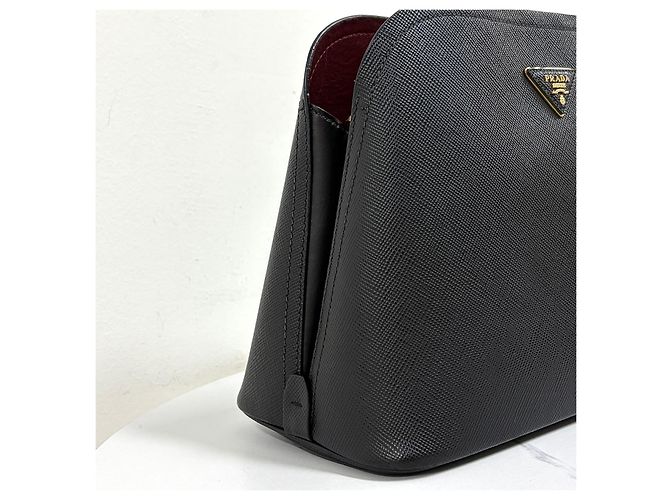 Prada Borsa a tracolla Martine in Saffiano Nera - vista 7