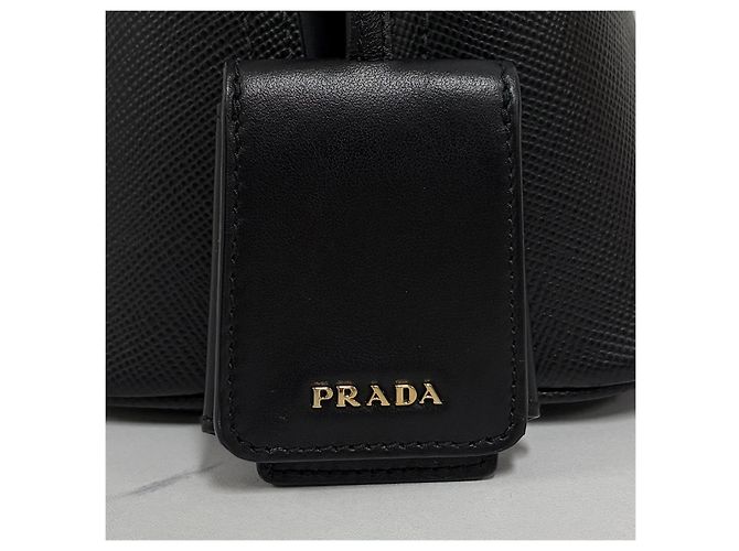 Prada Borsa a tracolla Martine in Saffiano Nera - vista 9